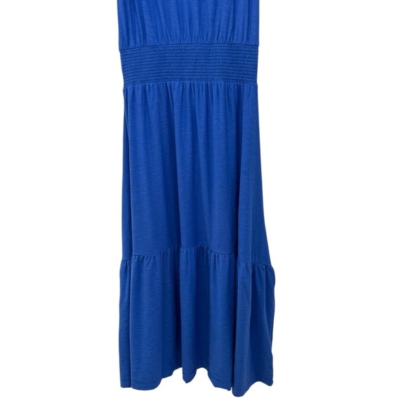 National LTD Barret 90’s Blue Bottle Sleeveless Mock Neck Midi Dress Women’s Med - Picture 8 of 11